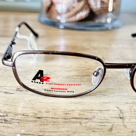 A2 Eyeglasses 100 Gunmetal Rectangular Frame 54.5 19 140  NEW - Picture 10 of 12